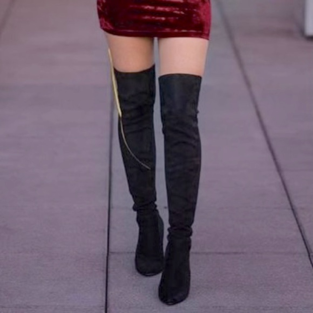 Steve Madden Essence Black OTK Boots
